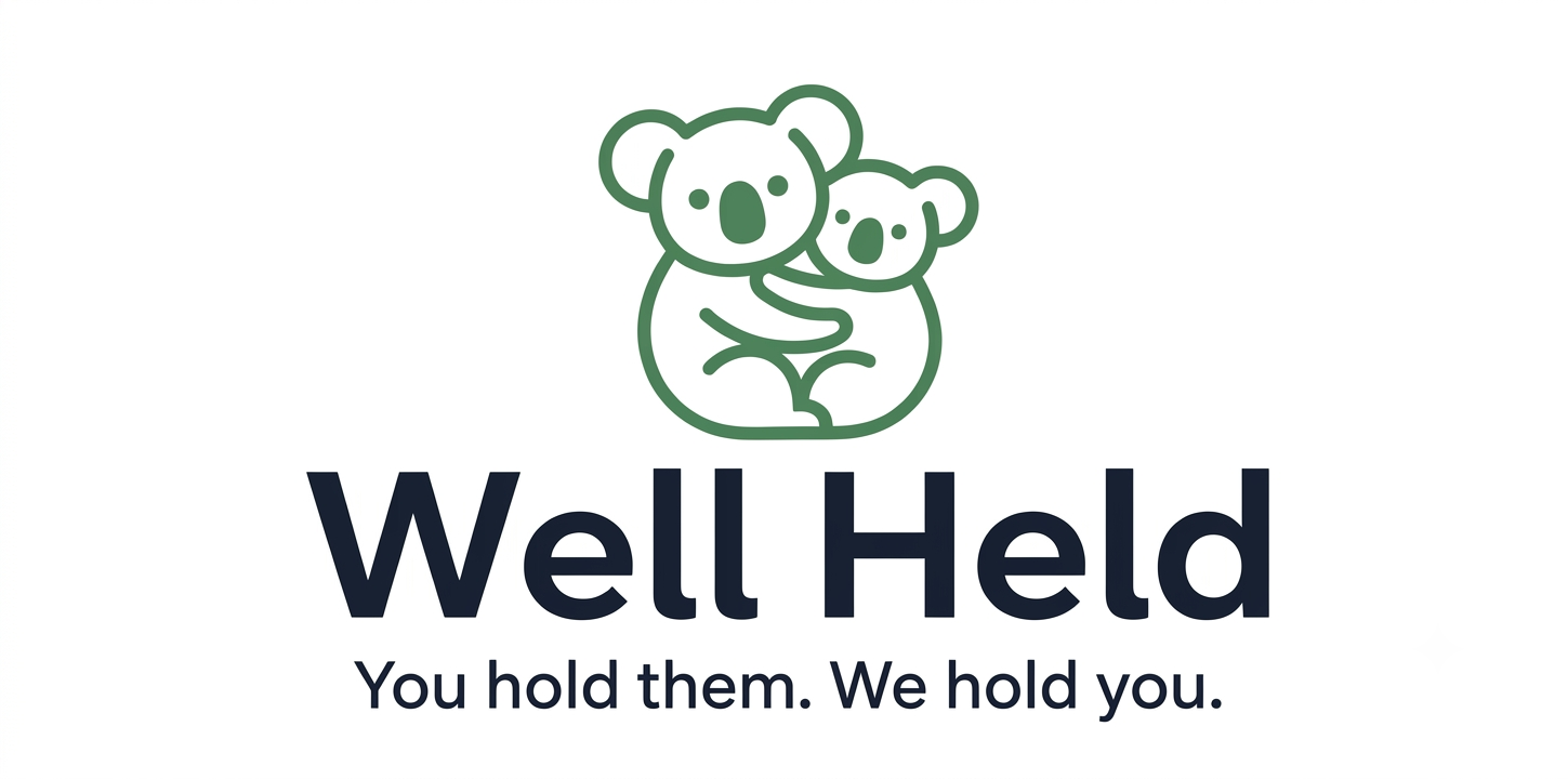 Well Held logo – two koalas embracing, above the words Well Held